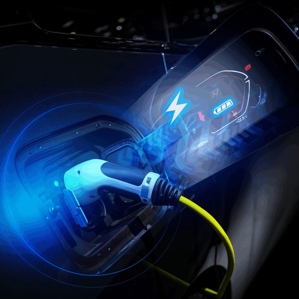 Ev charging portrait bijgesneden